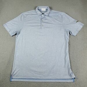 Johnnie O Polo Shirt Mens Size Large Blue Striped Casual Short Sleeve